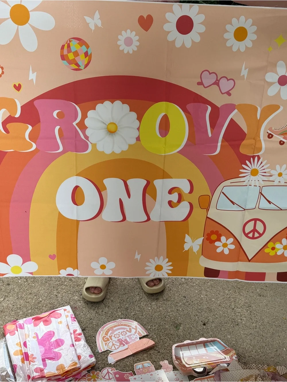 Groovy One First Birthday Decor Set